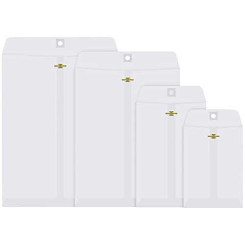 Frienda 4 Sizes Clasp Manila Envelopes, 50 Pcs Kraft Clasp Envelope, White - color: White, size: 5 x 7 In, 6 x 9 In, 9 x 12 In, 10 x 13 In