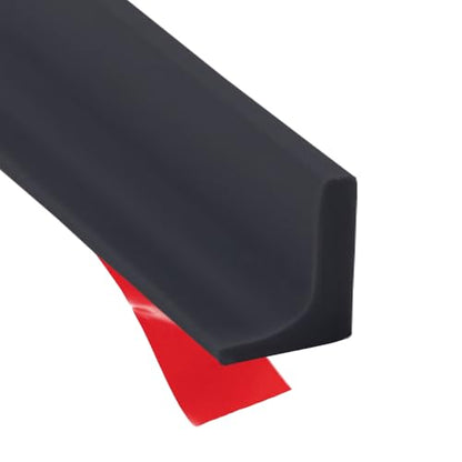 Shower Threshold Water Dam Barrier, Self Adhesive Silicone Waterproof Barrier Bathroom and Kitchen Shower Water Guard for Dry and Wet Separation Caulk Seal Strip Edge Trim (39Inch, Balck) - color: Black, size: 39Inch