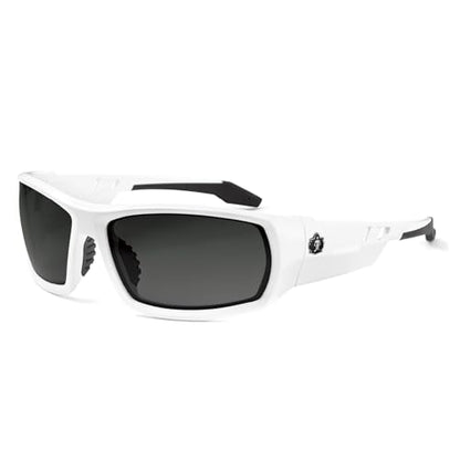 Ergodyne Skullerz ODIN Safety Glasses Sunglasses, Impact Resistant Z87.1+ - color: White Frame, Smoke Lens