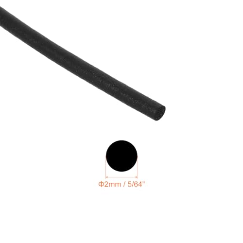 uxcell Foam Rubber Weather Seal Strip, 2mm(5/64") Diameter 3 Meters (9.84Ft) Long Round EPDM Rubber for DIY Gasket, Warehouse, Pads, Foam Tubing, Crafts - size: 2mmx3m