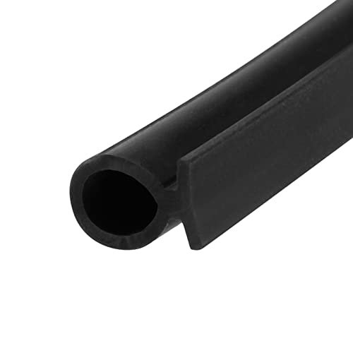 METALLIXITY Bulb Type Window Weatherstrip (7mmx5Meter) 1Pcs, Silicone T-Slot Mount Seal Strip Fits 5mm - for Home Door Window, Black - color: Black, size: 7mm x 5Meter x 5mm