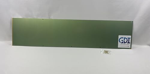 Anodized Aluminum Kickplates 0.040-Inch Profile, Square Corners, American-Made. Available in Various Colors and Sizes (Satin Brass, 8" x 44" - for a 46" Door) - color: Brass, size: 8" x 44" - for 46" Door