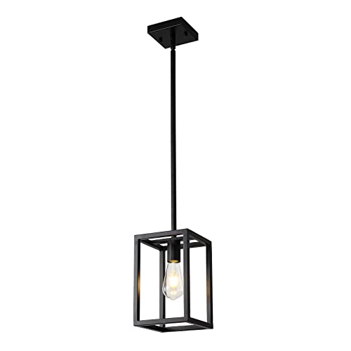 Kitchen Black Pendant Lighting Chandeliers for Dining Rooms, Mini Pendant Lights 1-Light Modern Hanging Light Fixture Matte Black Industrial for Kitchen Island - color: Black, size: 1 Lights