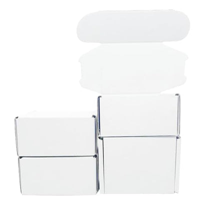 4x3x2 Inches White Corrugated Cardboard Shipping Boxes Set of 2 - size: 4x3x2 inch 2 Pack