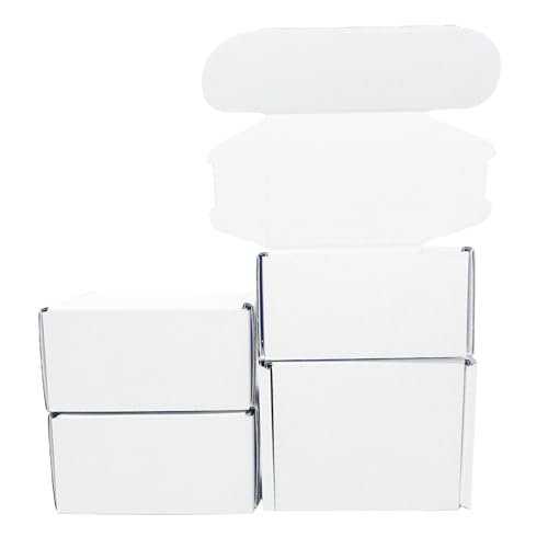 4x3x2 Inches 50 Pack White Corrugated Cardboard Shipping Boxes - size: 4x3x2 inch 50 Pack