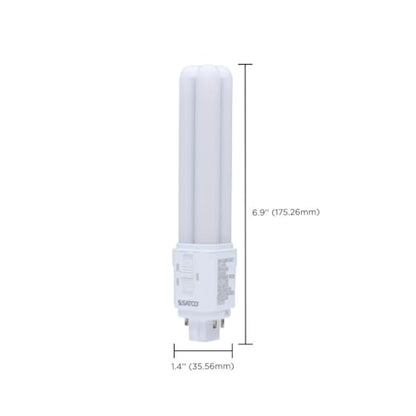 Satco LED PL Lamp 9.5W Replaces 18W/26W/32W CFL 3000K/3500K/4000K CCT Selectable G24q 4-Pin Base Dimmable S29856