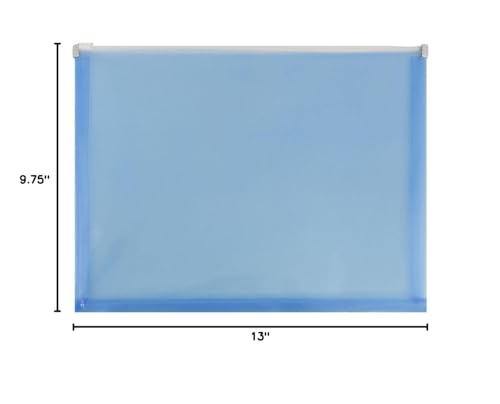 JAM PAPER Plastic Envelopes with Zip Closure - Letter Booklet - 9 3/4 x 13 - Blue - 3/Pack - color: Blue, size: Letter Size - 3 Pack