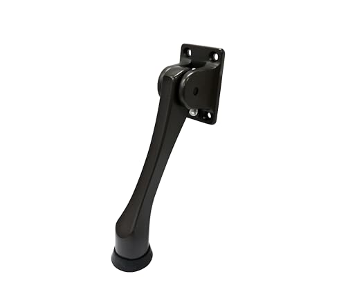 QCAA Solid Brass Drop Down Door Stop, 5", Oil-Rubbed Bronze, 1 Pack - color: Oil Rubbed Bronze, size: 1 Pack (5")