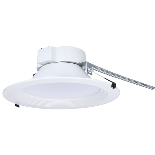 Satco S21603 35W Integrated LED 10 Inch Commercial Downlight Retrofit, Recessed Mount, 2700K-5000K CCT Selectable, 4200 Lumens, White Finish, 120-277V, Energy Star, JA8