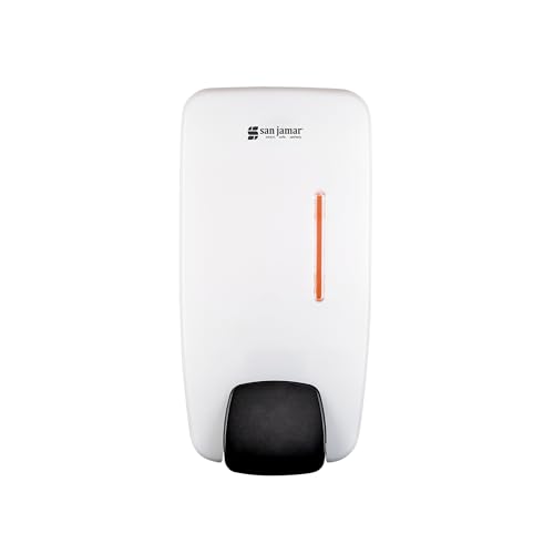 San Jamar Timeless Manual Foam Soap Dispenser, White, Universal Bulk Soap Compatible, Wall Mount, with Viewing Window