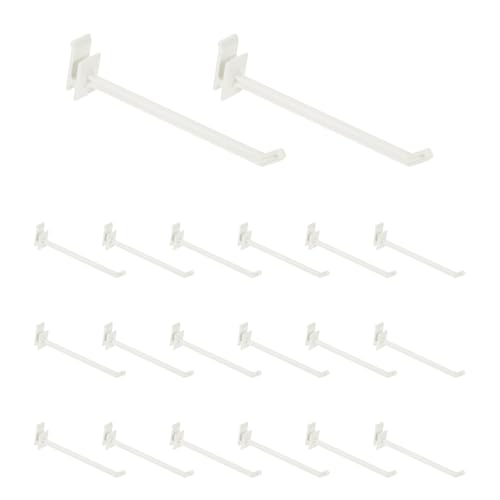 uxcell 20pcs Slat Wall Panel Hooks 5" Plastic Slat Wall Accessories Hooks - size: 5 Inch