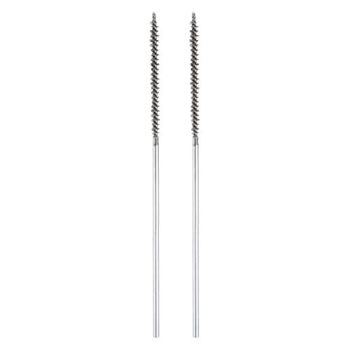 HARFINGTON 2pcs Wire Bore Brush Set 6 Inch Length 3/16 Inch Shank Stainless Steel Bristles Cleaning Brush for Clean Car Part Tube Kitchen Garage - size: 6 x 3/16 Inch