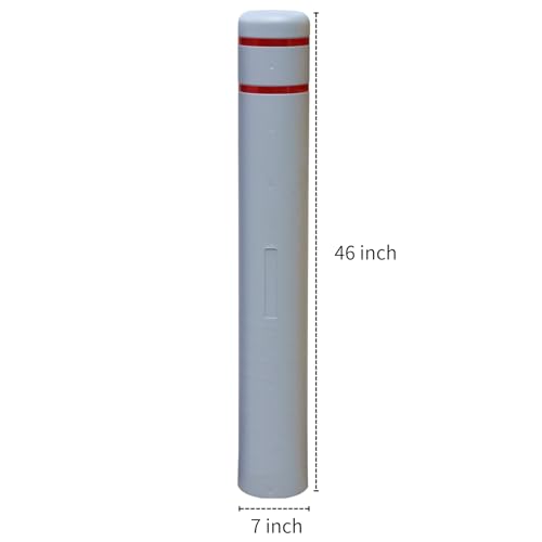 Durable Bollard Cover Heavy Duty Shell - Weather Resistant Anti-Collision - Universal Fit Parking Lot, Dock, Warehouse (Multiple Sizes & Colors Available) (46" H, Grey, 7" Dia) - color: Grey, size: 7"Dia, style: 46"H