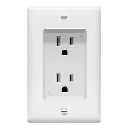 TOPGREENER Recessed Duplex Receptacle Outlet, Tamper-Resistant - color: White, size: Recessed Outlet 1 Pack