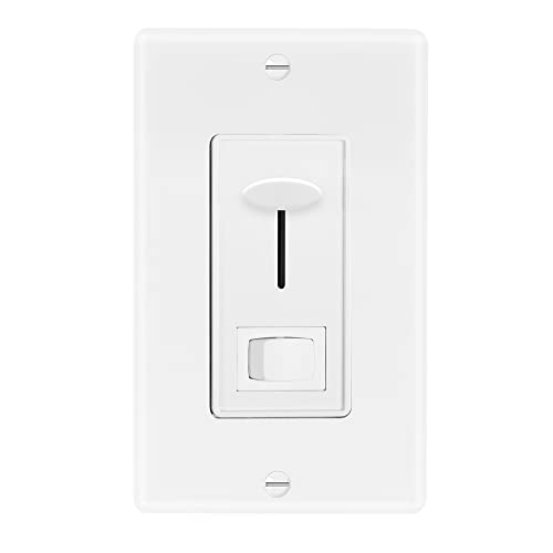 Maxxima LED Dimmer Electrical Light Switch, White, 3-Way/Single Pole Use - color: White