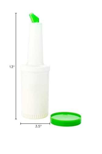 Restaurantware 1 qt Green Plastic Quick Pour Storage Container Bottle - color: Green, size: 32 Ounces
