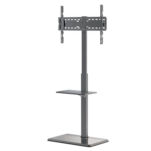 Floor TV Stand with Removable Media Shelf for 32-75 Inch TVs up to 110 lbs - style: TCP01-2-M-A02
