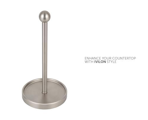 Ivilon Countertop Paper Towel Holder - Modern Sleek Ball Minimalist Design - Color Brushed Nickel - color: Brushed Nickel