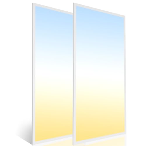 2 Pack 2x4 LED Flat Panel Light, 5CCT Selectable,0-10V Dimmable, 9630LM/72W - color: 2 Pack, size: 2-foot X 4-foot