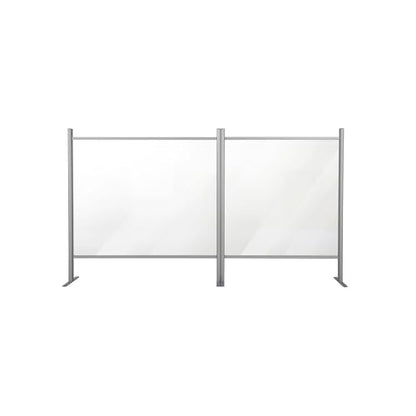 M&T Displays 39.37x39.37 Inch Clear Countertop Cough Barrier Sneeze Guard Desk Divider with Aluminum Bars, Protective Separation Screen Window for Cashiers Workers Employers Customers