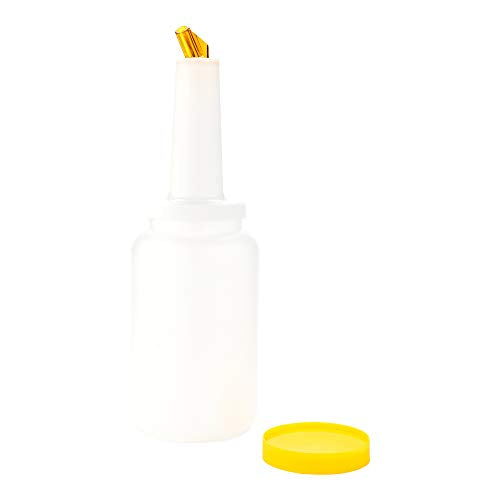 Restaurantware Plastic Storage Container Bottle, Quick Pour, 2.5 qt - color: Yellow, size: 80 Ounces