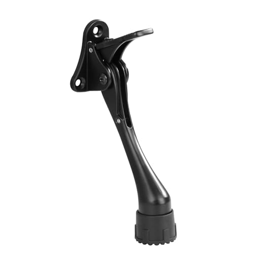 Kickdown Door Stopper 5Inches - One Packs One Touch Adjustable Height Door Stop for The Bottom of Door The Bottom of Door Aluminum Alloy Metal Door Stopper with Rubber Tip Black - color: 5inch Black, size: 5inch 1pack