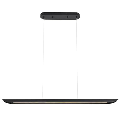 47" Modern Led Linear Pendant Light 36w Dimmable Ceiling Hanging Lights Wood Linear Chandeliers Office Lighting for Dining Room Kitchen Island Pool Table Light Living Room Bar Pendant Light Black - color: Black, size: 47IN