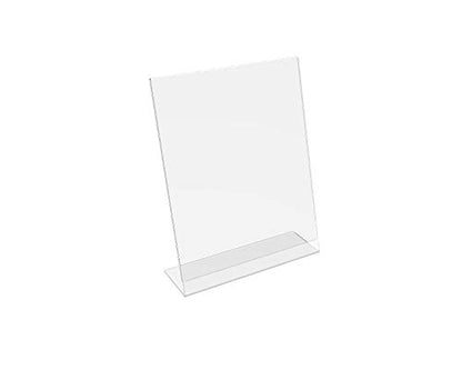 FixtureDisplays® 20PK 8.5 x 11 Clear Acrylic Sign Holder with Slant Back Design Portrait, Vertical Picture Frame 19780-8.5X11-20PK-NPF - size: 8.5x11"