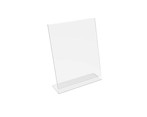 FixtureDisplays® 20PK 8.5 x 11 Clear Acrylic Sign Holder with Slant Back Design Portrait, Vertical Picture Frame 19780-8.5X11-20PK-NPF - size: 8.5x11"