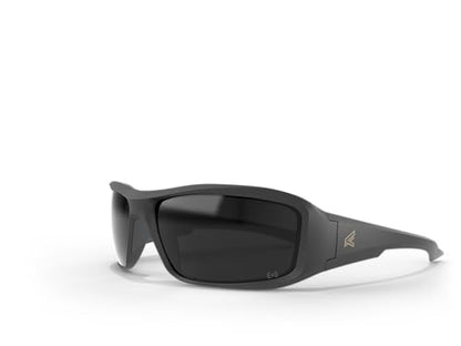 EDGE Brazeau Safety Glasses, Polarized Lenses, Non-Slip, Impact/Scratch Resistant, 99.9% UV Protect, ANSI Z87 Rated (Black, Polarized Smoke Vapor Shield)
