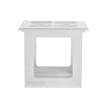 Restaurantware Squeeze Bottle Holder 1 Count 6.30 x 7.01 x 6.26 Inches Stainless Steel Condiment Organizer - Four-Hole Durable Kitchen Rack - Silver Prep Station Organizer - size: Fits 1/6 Size Opening, style: Four Holes, Holder