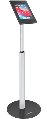 AboveTEK Anti Theft iPad Floor Stand, Robust Security Kiosk POS Tablet Stand, Height Adjustable Secure Holder Enclosure w/Lock and Key Mechanism for iPads/iPad Air/iPads Pro, Ideal for Retail Business - size: 9.7"/10.2"/10.5" iPad