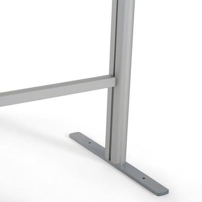 M&T Displays 39.37x39.37 Inch Clear Countertop Cough Barrier Sneeze Guard Desk Divider with Aluminum Bars, Protective Separation Screen Window for Cashiers Workers Employers Customers