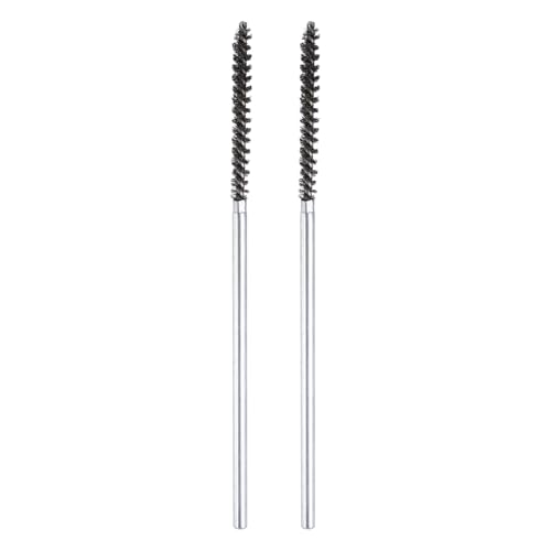 HARFINGTON 2pcs Wire Bore Brush Set 6 Inch Length 5/32 Inch Shank Stainless Steel Bristles Cleaning Brush for Clean Car Part Tube Kitchen Garage - size: 6 x 5/32 Inch