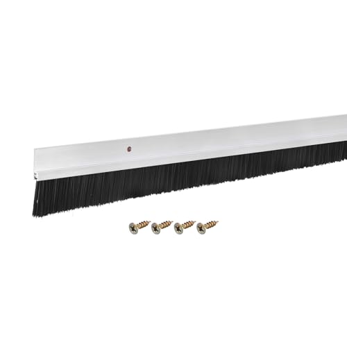 uxcell Door Brush Bottom Sweep H-Shape Aluminum Alloy Base with 1.2-inch PP Brush for Home, Industrial (35-inch L, Silver) - color: Silver, size: 35-inch x 1.2-inch