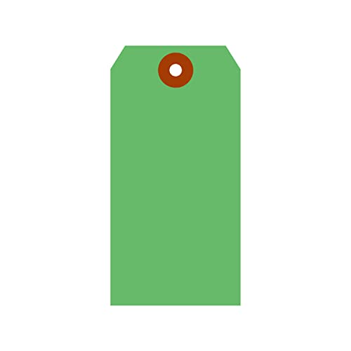 SmartSign Green Blank Tags - Pack of 1000, Size-5, 13pt Thick Cardstock Tag, 2.375" x 4.75" Paper Hang Tags with Reinforced Fiber Patch (Without Strings) - color: Dark Green, size: No Attachment - Pack of 1000