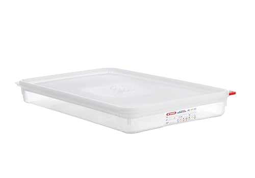 Araven Airtight Container, Food Pan with Lid for Storage in Kitchen and Restaurant, Full Size 2.5" Deep, 1 Count, Clear - size: 530 x 325 x 65 mm