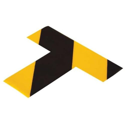Mighty Line TBY Floor Marker Tape T Shape 6-Inch by 6-Inch by 2-Inch, Black/Yellow, Pack of 100 - color: Black/Yellow