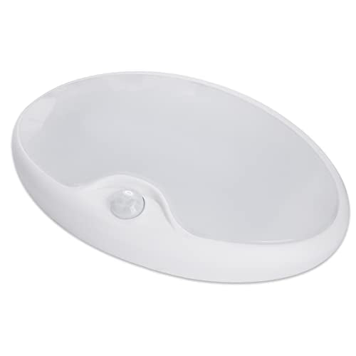 RV Motion Sensor Light LED 12 Volt Light Fixtures 6 Inch Oval with Switch - color: White shell
