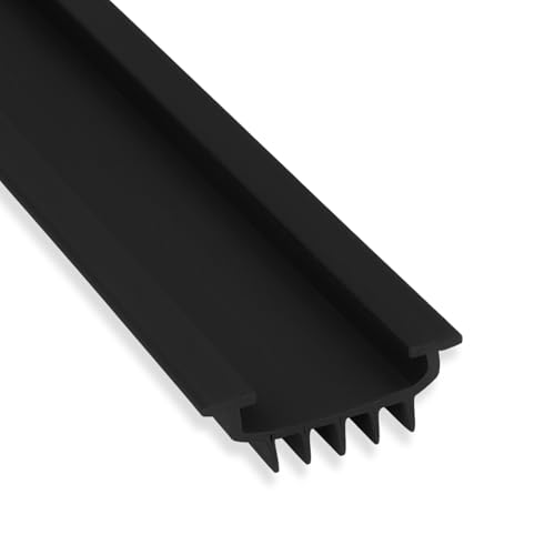 CBW KC Hardware U Shaped Rubber Door Bottom Sweep| Weather Stripping Door Seal Bottom for Front Door Bottom| Under Door Seal for Exterior Doors| Black- 48 Inch