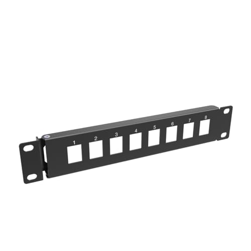10" Mini Hinged 8 Port Blank Keystone 1U Patch Panel