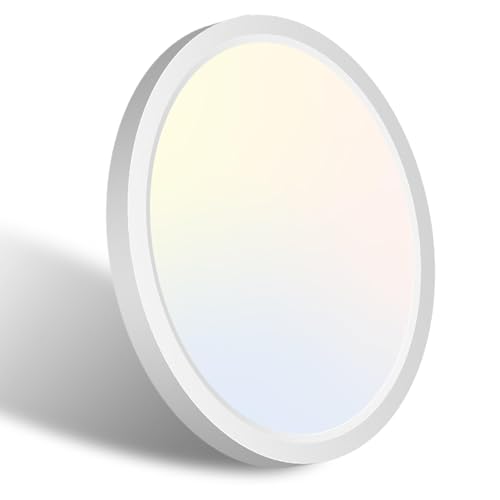 libtit 7 Inch White Flush Mount Ceiling Light, 15W 1500Lm Ceiling Light Fixture,3000K/4000K/6500K Color Selectable,Ultra-Thin Round Ceiling Lighting Fixture for Bedroom Kitchen Pantry Basement - color: White, size: 7In-1 Pack