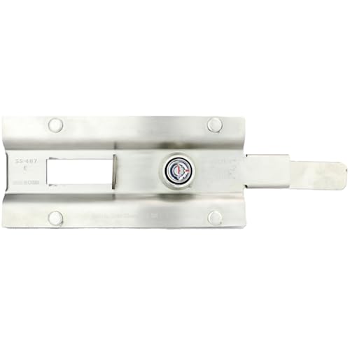 Stainless Steel Roll Up Door Cylinder Latch 7-7/8" x 3-5/8", with 4 Bolt mounting Hardware Included - size: SS-487S