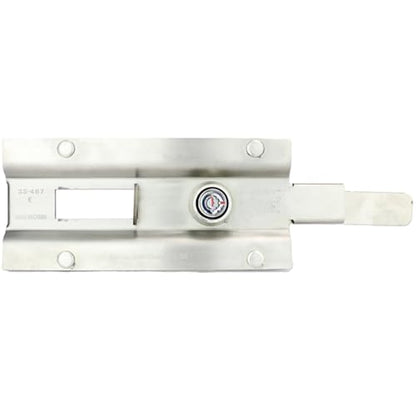 Stainless Steel Roll Up Door Cylinder Latch 7-7/8" x 3-5/8", with 4 Bolt mounting Hardware Included - size: SS-487S