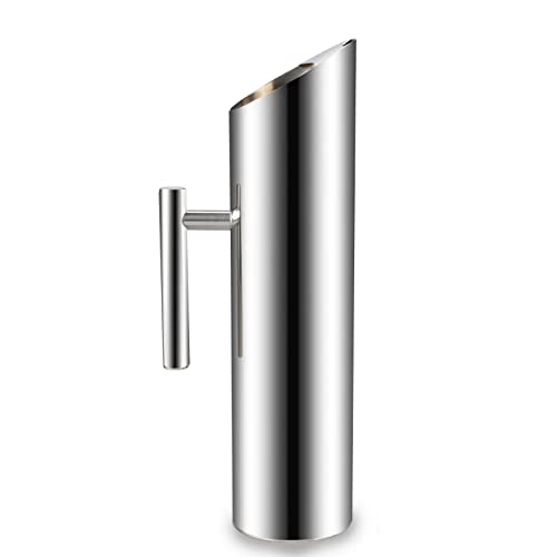 Stainless Steel Water Pitcher Carafe with Ice Guard 70 Ounces Capacity Chrome Plated Mirror Finish by MUGLIO - color: Silver, size: 70 Ounces