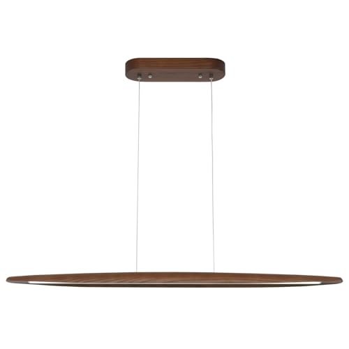 YISDESIGN 39" Wood Linear Pendant Light LED Dimmable Hanging Light Dinning Room Light Fixture Island Lights 24w for Dining Room Kitchen Island Bar Walnut Color - color: Walnut, size: 39in