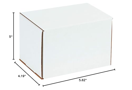 Box USA 6" Deluxe Shipping Boxes, 6"L x 4 1/2"W x 5"H, 50-Pack - White Box Mailers for Packaging, Storage, Gifts or Bulk Business Orders - size: 6 x 4 1/2 x 5" 50-Pack