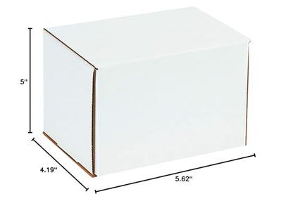 Box USA 6" Deluxe Shipping Boxes, 6"L x 4 1/2"W x 5"H, 50-Pack - White Box Mailers for Packaging, Storage, Gifts or Bulk Business Orders - size: 6 x 4 1/2 x 5" 50-Pack