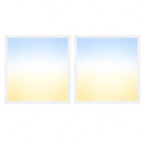 2x2 LED Flat Panel Light 2 Pack, 5200LM, 40W, Drop Ceiling Fixture - color: 2x2, size: 2 Pack
