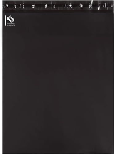 KKBESTPACK Black Poly Mailers 12x15.5 in, Shipping Bags, 50 Pcs - color: Black, size: 12" x 15.5" 50pcs